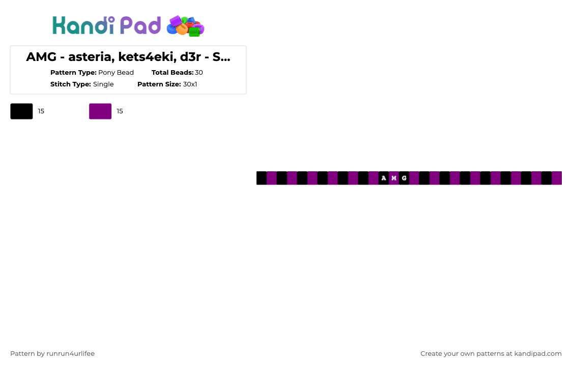 AMG - asteria, kets4eki, d3r [PROD.] wasty - Single Kandi Bracelet matching 2 - Pony Bead Pattern by runrun4urlifee on Kandi Pad - black,pink,as,anarchist sanctuary,asteriasdeath,asteria,der i despise you,d3r,kets4eki