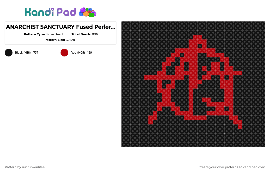 ANARCHIST SANCTUARY Perler Pattern - Fuse Bead Pattern by runrun4urlifee on Kandi Pad - black,as,asteriasdeath,asteria,anarchist sanctuary,anarchist,sanctury,kets4eki,anarchy