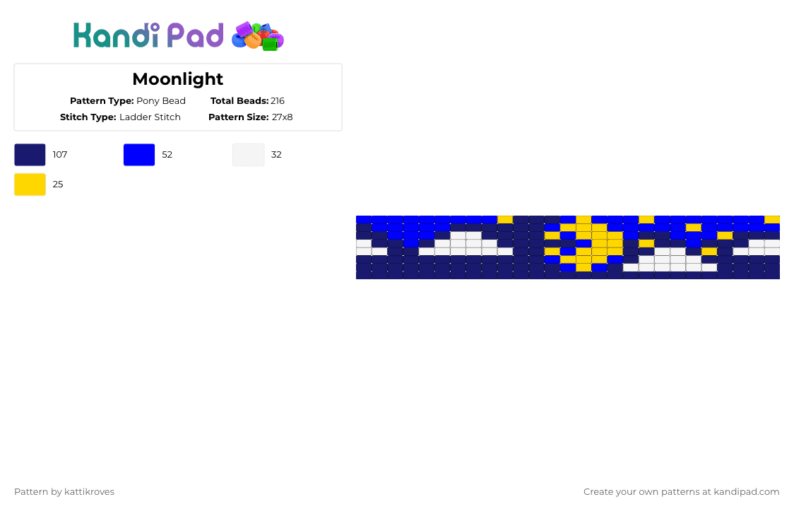 Moonlight - Pony Bead Pattern by kattikroves on Kandi Pad - purple,cotdpeace