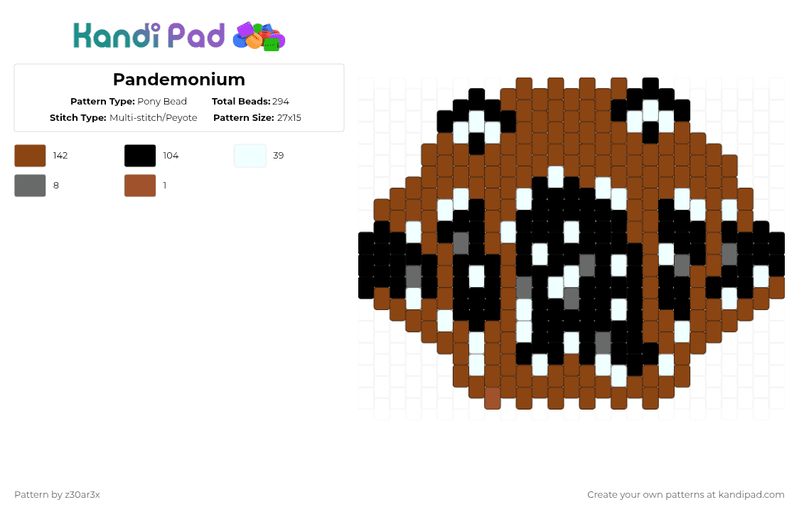 Pandemonium - Pony Bead Pattern by deleted_user_549124 on Kandi Pad - red,pandemonium,pressure,door 30,roblox