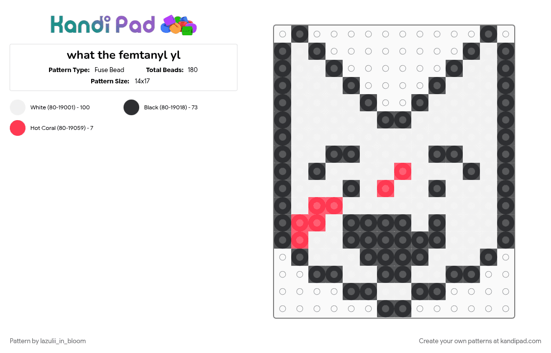 what the femtanyl yl - Fuse Bead Pattern by lazulii_in_bloom on Kandi Pad - white