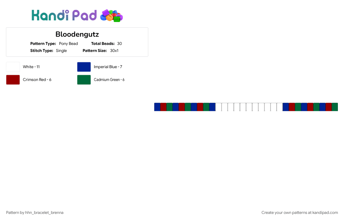 Bloodengutz - Pony Bead Pattern by hhn_bracelet_brenna on Kandi Pad - bwhhn2026, purple