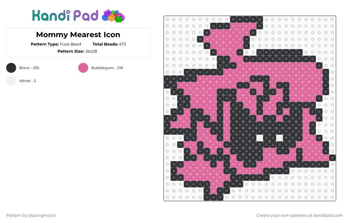 Mommy Mearest Icon - Fuse Bead Pattern by blazingmochi on Kandi Pad - pink,video games,fnf