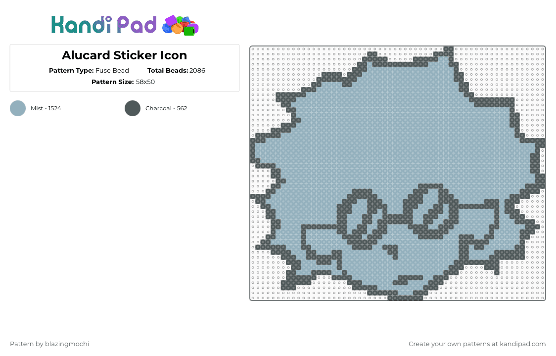 Alucard Sticker Icon - Fuse Bead Pattern by blazingmochi on Kandi Pad - pink,light blue,fnf,video games,picos school