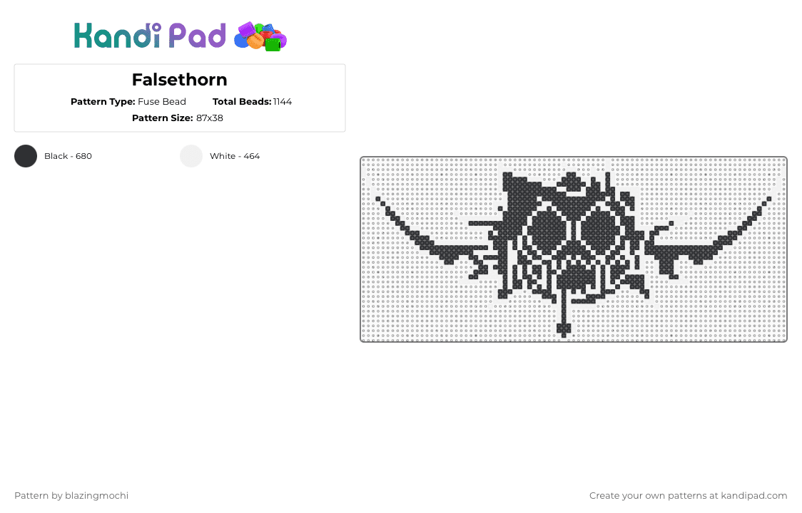 Falsethorn - Fuse Bead Pattern by blazingmochi on Kandi Pad - white,black,fnf,video games