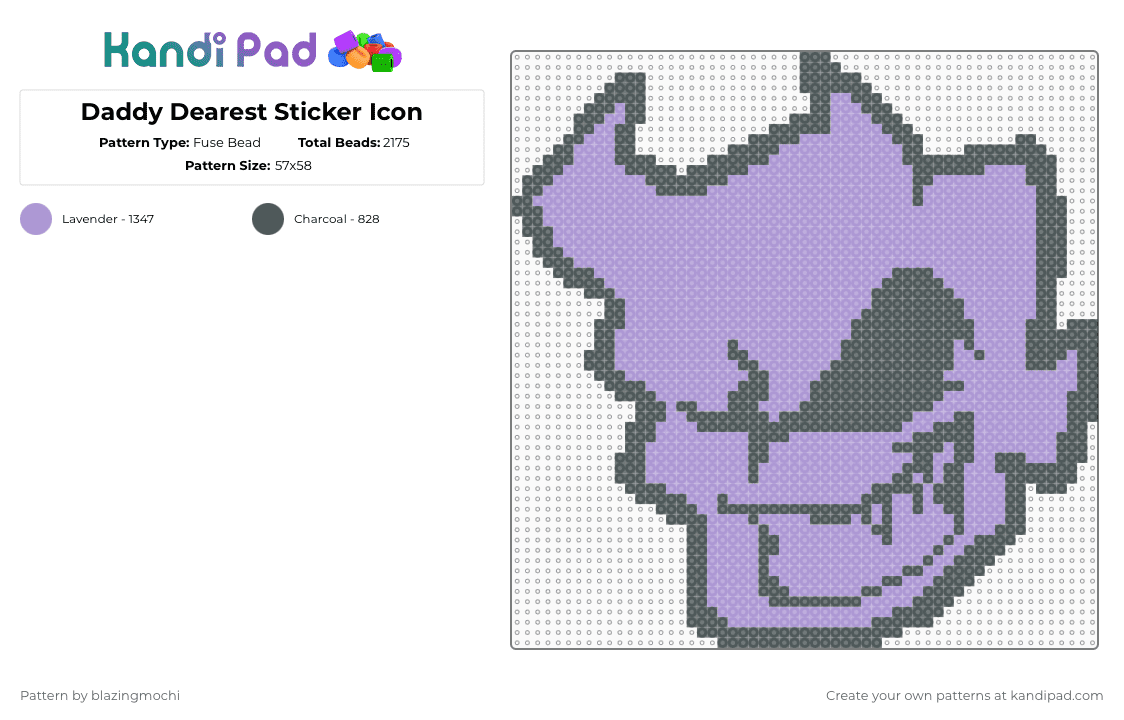 Daddy Dearest Sticker Icon - Fuse Bead Pattern by blazingmochi on Kandi Pad - pink,fnf,fridaynightfunkin,video games