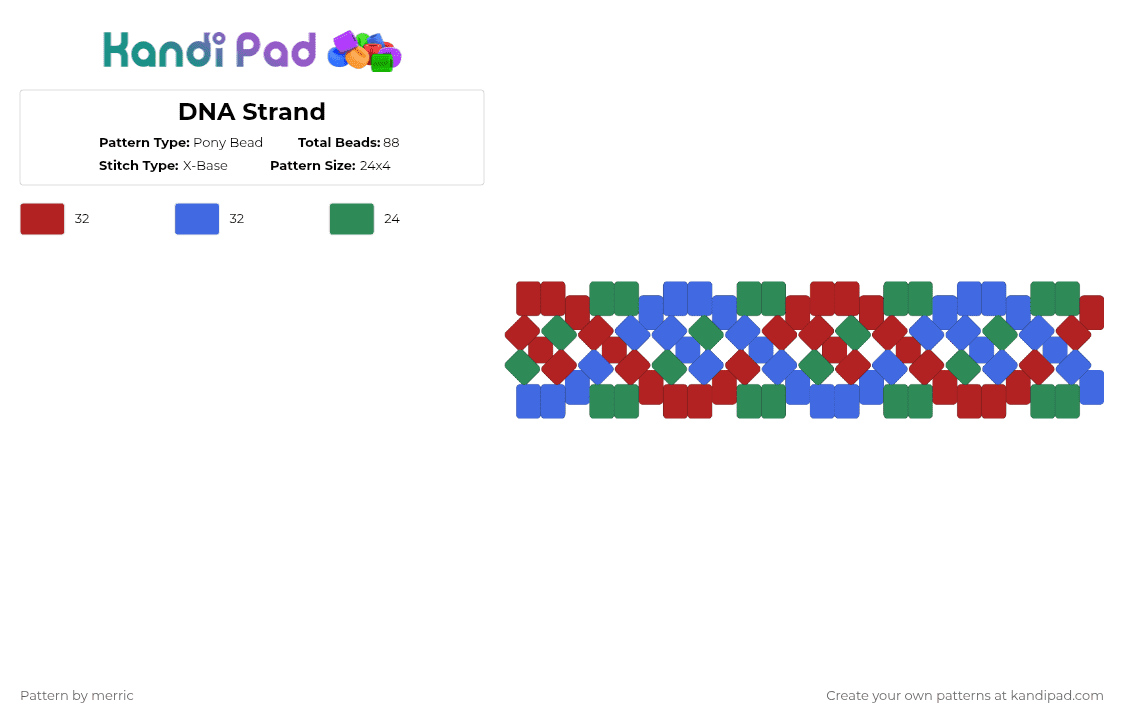Puppet Dna Strand DNA Strand Pony Bead Pattern - Kandi Pad | Kandi Patterns, Fuse Bead ...