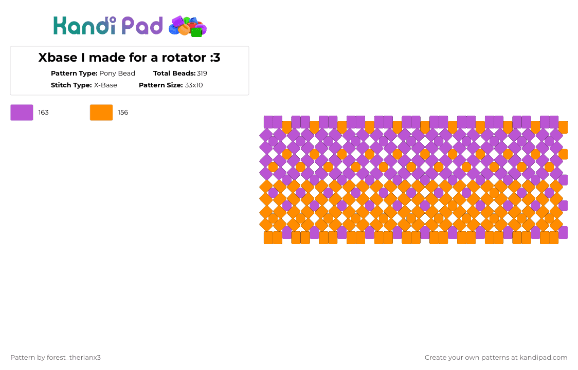 Xbase I made for a rotator :3 - Pony Bead Pattern by forest_therianx3 on Kandi Pad - orange,pink,halloween,purple,silly,awsum