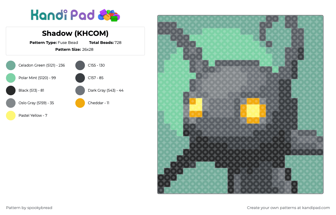 Shadow (KHCOM) Fuse Bead Pattern - Kandi Pad | Kandi Patterns, Fuse ...