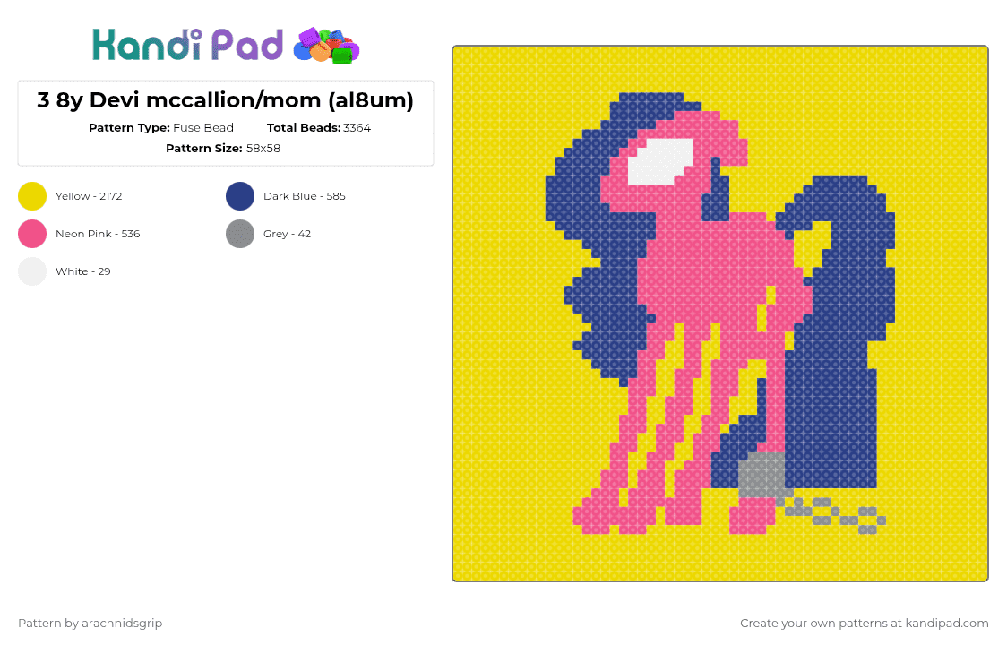3 8y Devi mccallion/mom (al8um) - Fuse Bead Pattern by arachnidsgrip on Kandi Pad - yellow,devi mccallion,mom,album,music