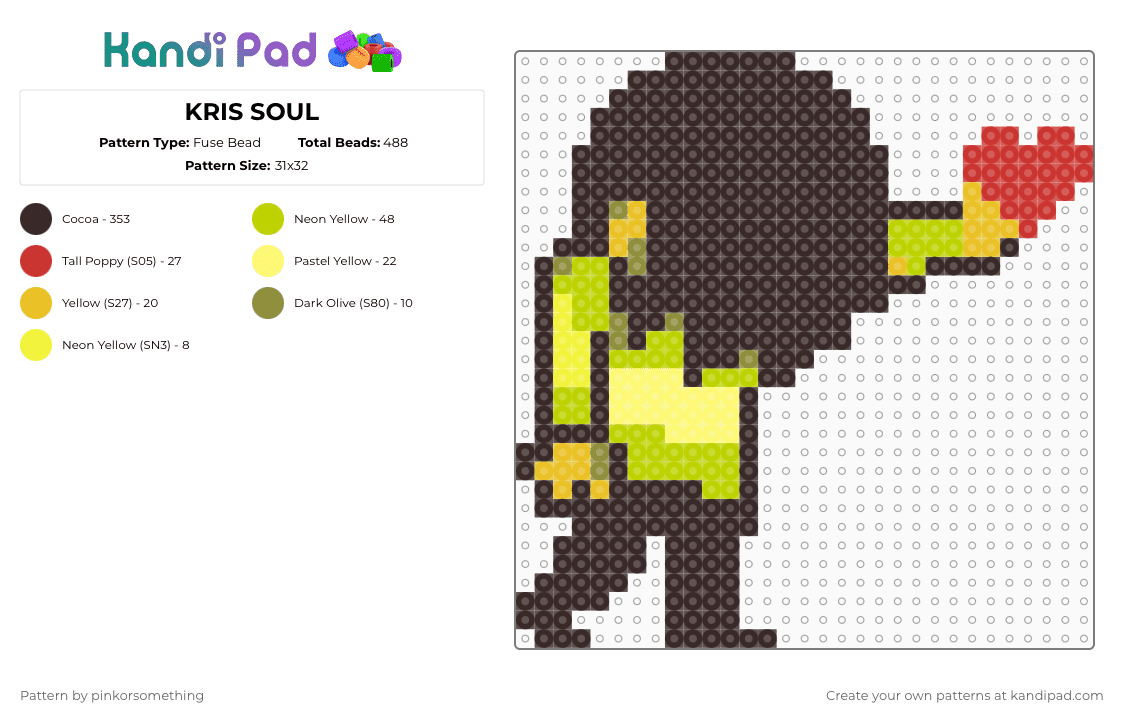 KRIS SOUL - Fuse Bead Pattern by pinkorsomething on Kandi Pad - brown