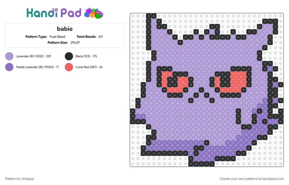 babie - Fuse Bead Pattern by chilipper on Kandi Pad - pink
