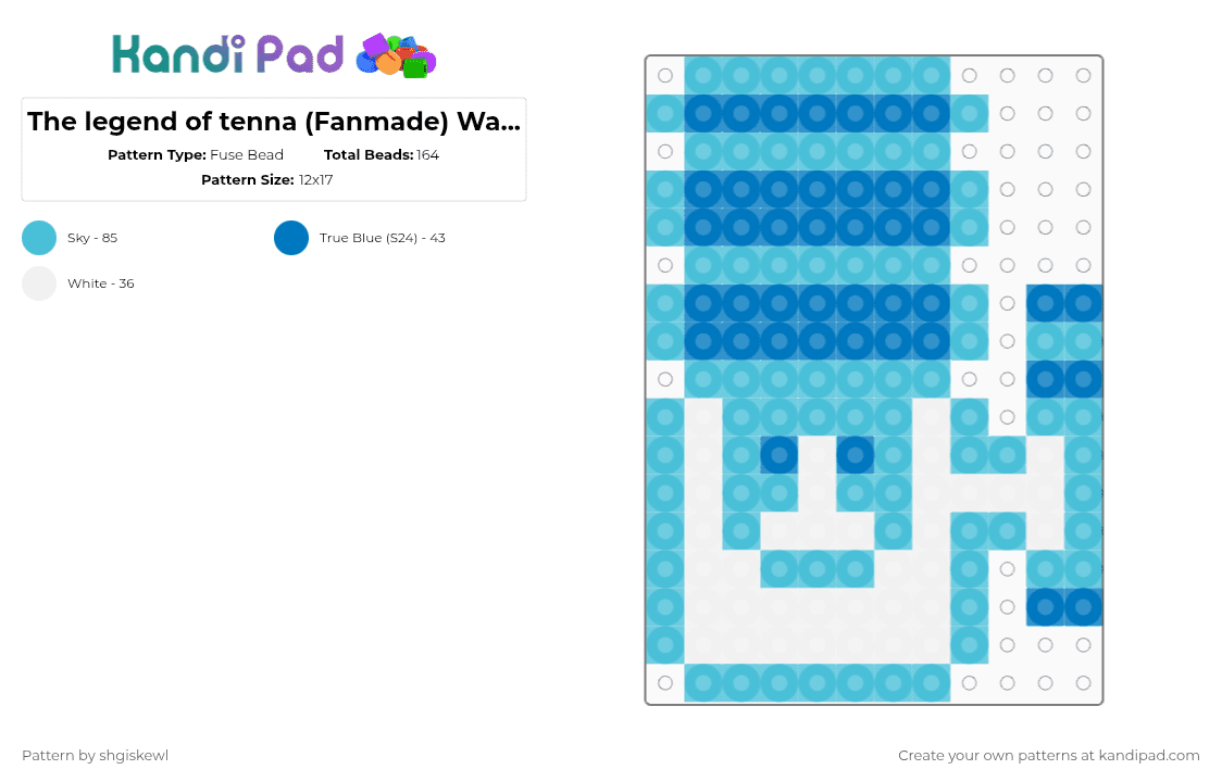 The legend of tenna (Fanmade) Watercooler - Fuse Bead Pattern by shgiskewl on Kandi Pad - light blue,blue,deltarune,the legend of tenna,watercooler,buble