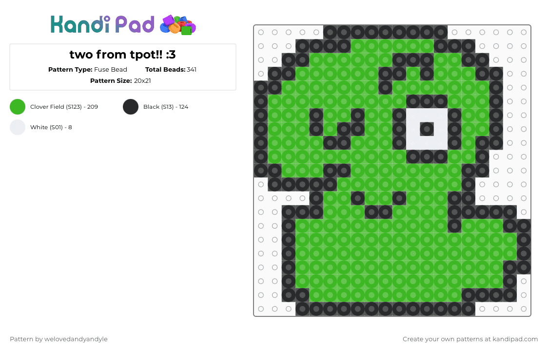 two from tpot!! :3 - Fuse Bead Pattern by icpkandilover on Kandi Pad - green