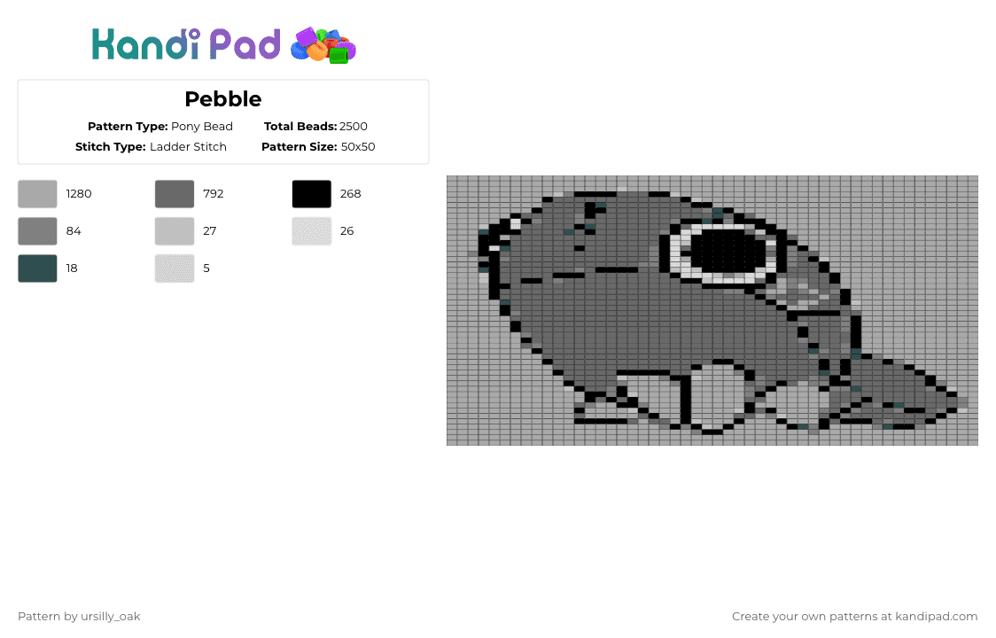 Pebble Pony Bead Pattern - Kandi Pad | Kandi Patterns, Fuse Bead ...