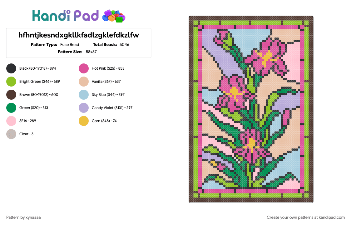 hfhntjkesndxgkllkfadlzgklefdkzlfw - Fuse Bead Pattern by xynaaaa on Kandi Pad - beige, green, pink