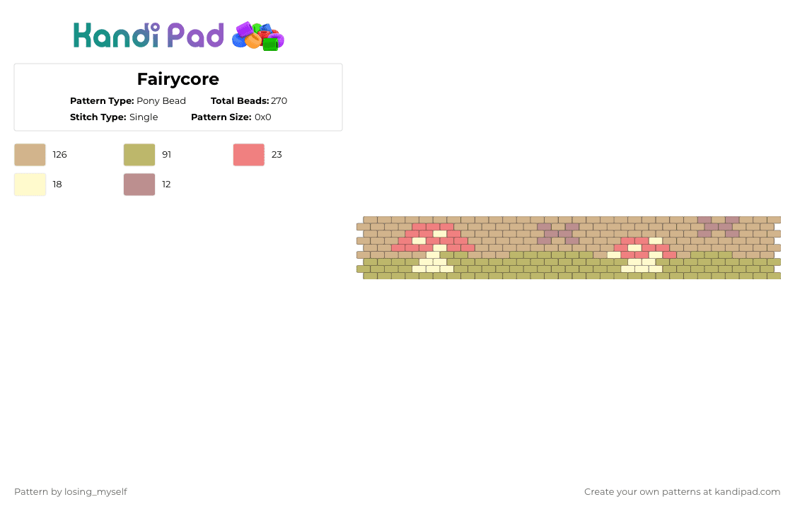 Fairycore - Pony Bead Pattern by losing_myself on Kandi Pad - beige,cotdfairycore