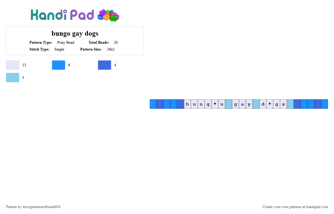 bungo gay dogs - Pony Bead Pattern by errorgendernotfound404 on Kandi Pad - anime, blue, bsd, bungo stray dogs, light blue