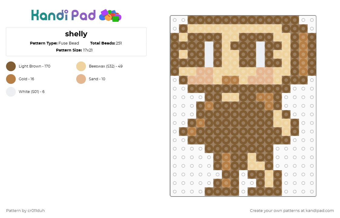 shelly - Fuse Bead Pattern by croll on Kandi Pad - tan