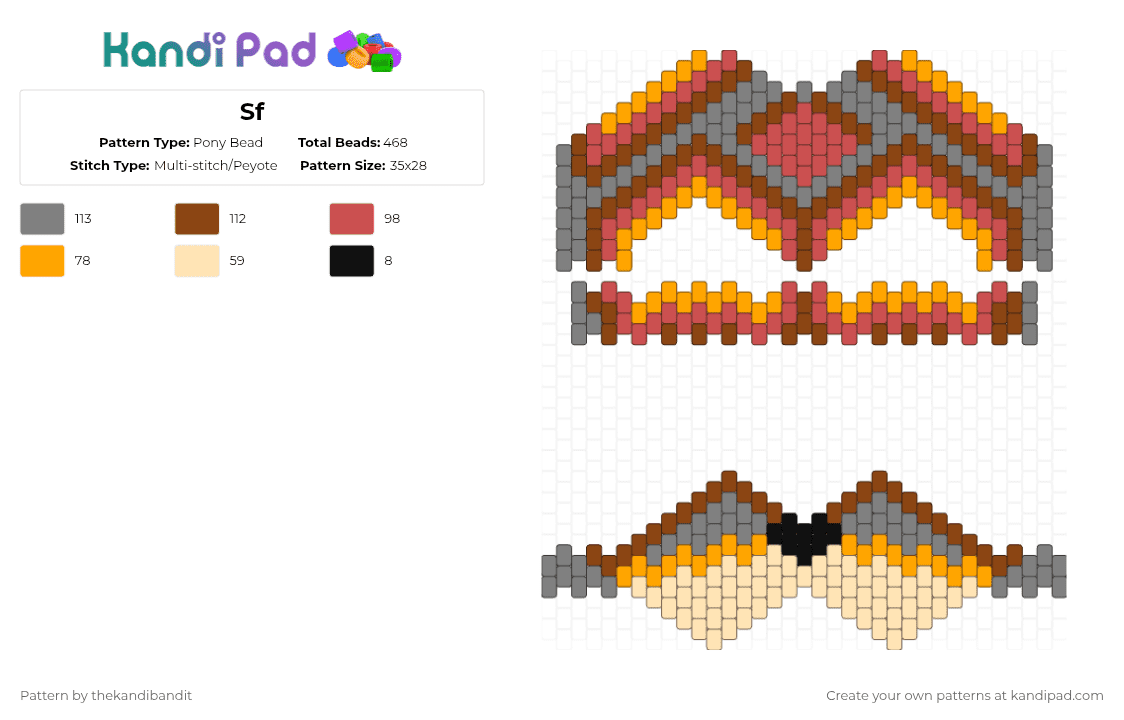 Sf Pony Bead Pattern - Kandi Pad | Kandi Patterns, Fuse Bead Patterns ...