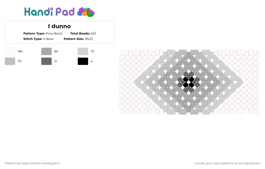 I dunno - Pony Bead Pattern by taste-therain-bowbyatch on Kandi Pad - beige, cotdvignettes, white