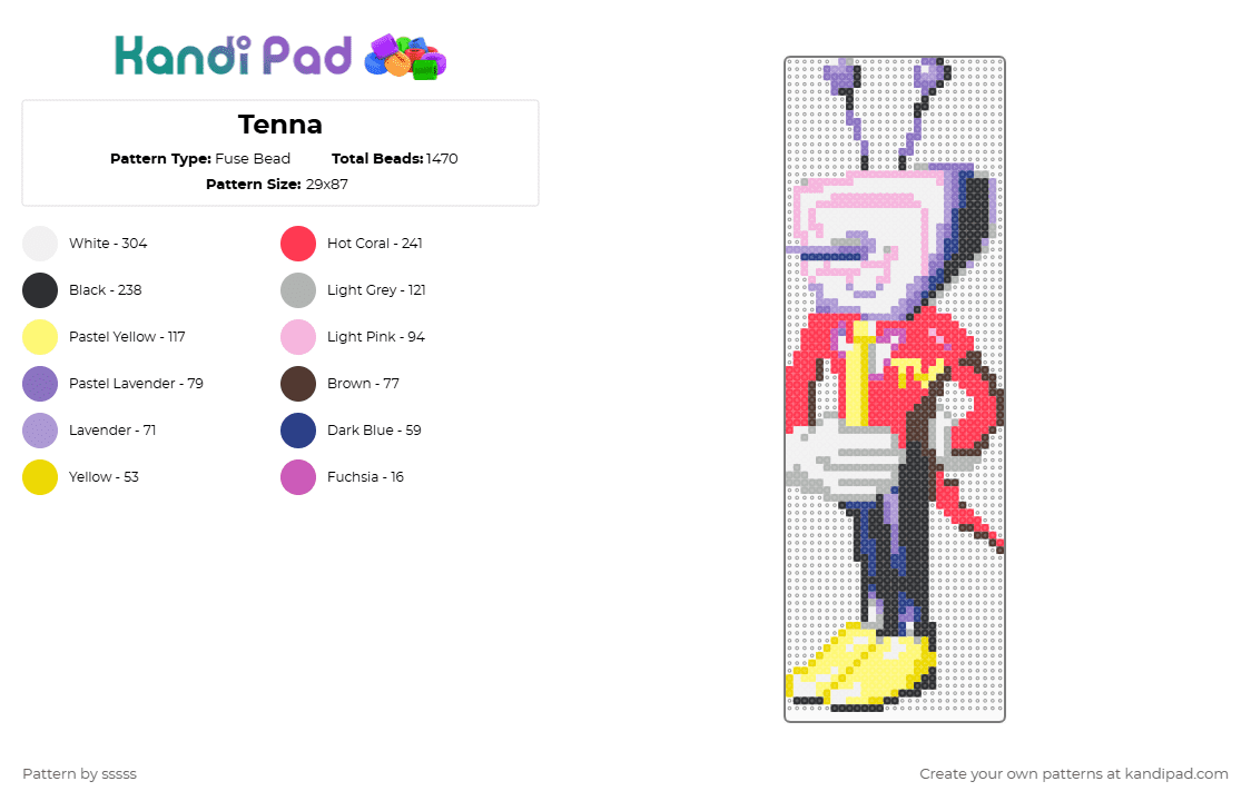 Tenna - Fuse Bead Pattern by sssss on Kandi Pad - pink,red,yellow,tenna,deltarune,tv,tv time,undertale,mr ant tenna,spamton,yeah
