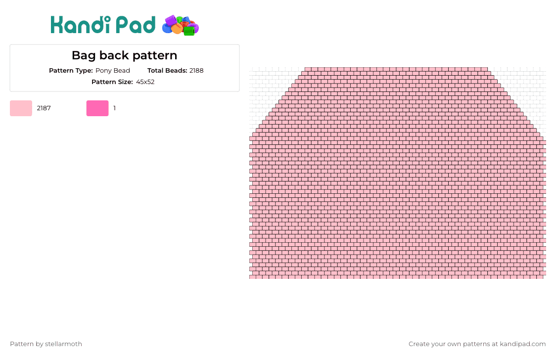 Bag back pattern - Pony Bead Pattern by stellarmoth on Kandi Pad - bag,panel