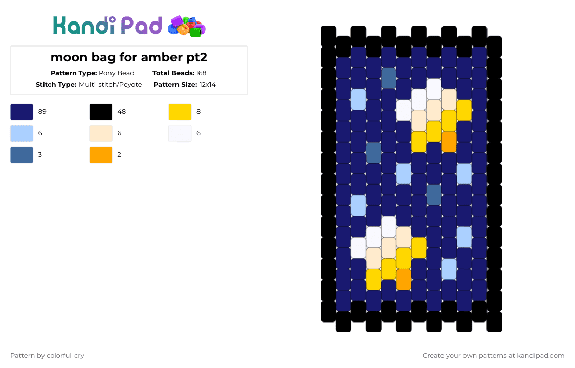 moon bag pt2 - Pony Bead Pattern by colorful-cry on Kandi Pad - purple