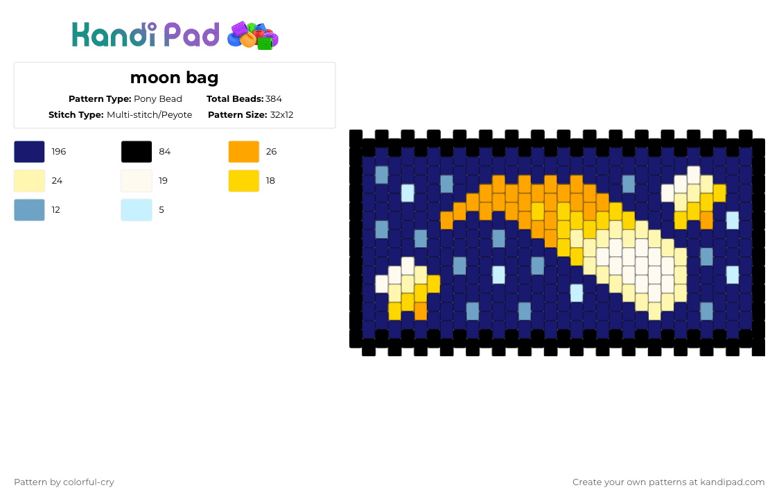 moon bag pt3 - Pony Bead Pattern by colorful-cry on Kandi Pad - purple