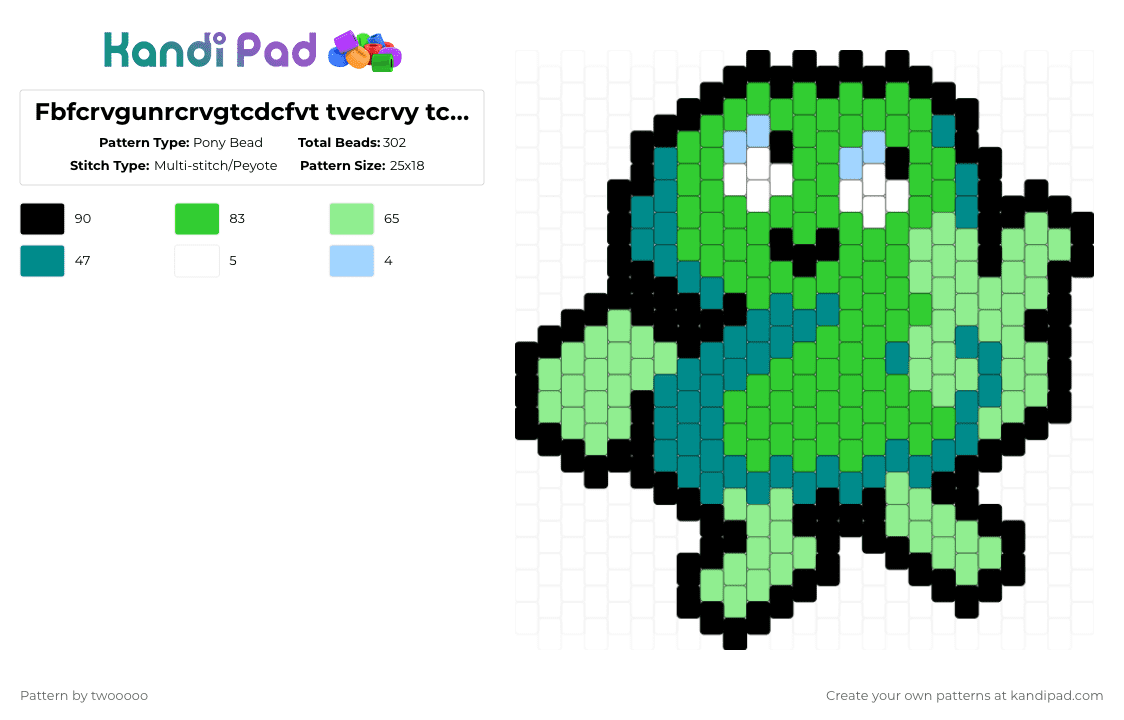 Two from Tpot/Bfdi - Pony Bead Pattern by twooooo on Kandi Pad - two,green,teal