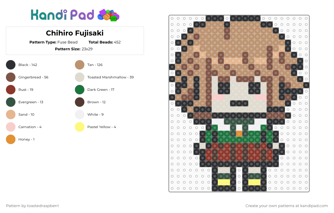Chihiro Fujisaki - Fuse Bead Pattern by toastedraspberri on Kandi Pad - beige,tan,danganronpa,triggerhappyhavoc