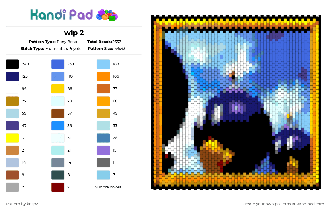 Bomb omb battlefield painting - Pony Bead Pattern by krispz on Kandi Pad - blue, colorful, light blue, orange, purple