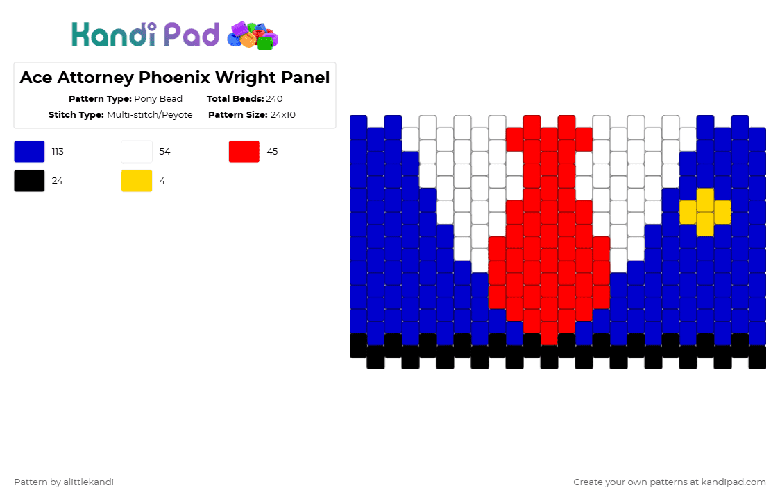 Ace Attorney Phoenix Wright Panel - Pony Bead Pattern by alittlekandi on Kandi Pad - purple