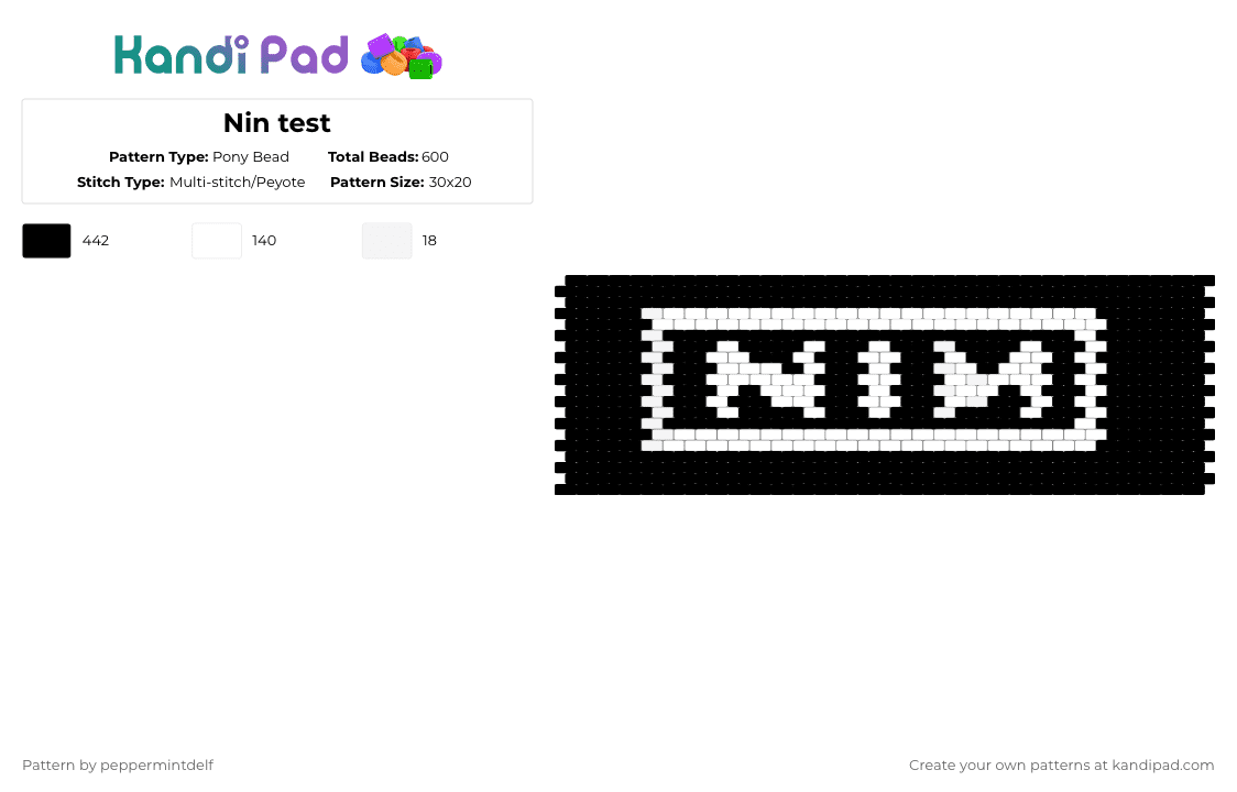 Nin test Pony Bead Pattern - Kandi Pad | Kandi Patterns, Fuse Bead ...