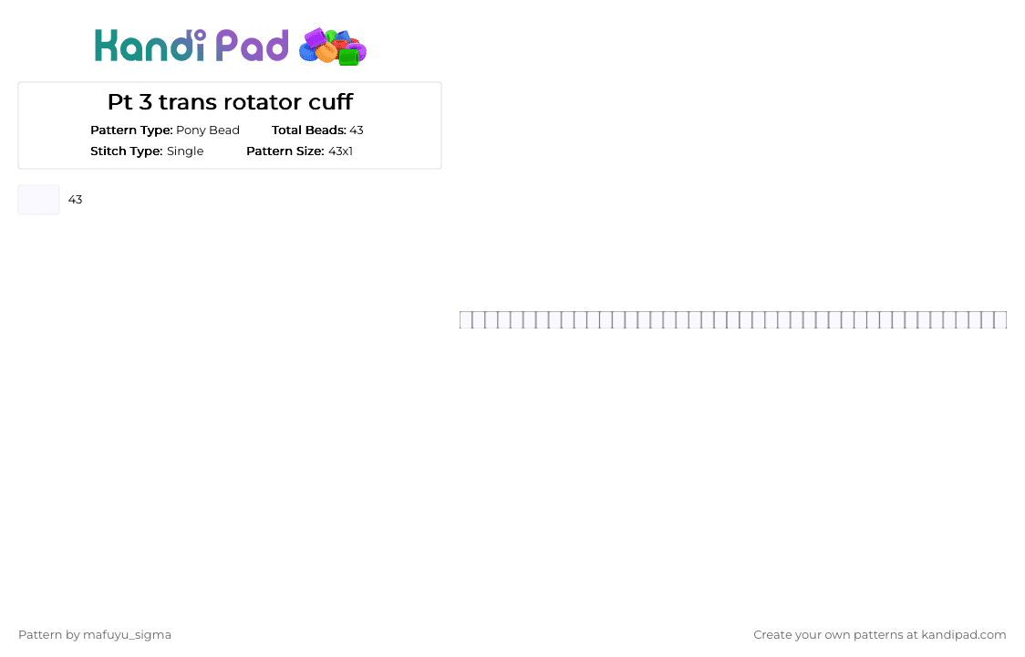 Pt 3 trans rotator cuff - Pony Bead Pattern by mafuyu_sigma on Kandi Pad - white,trans,rotating