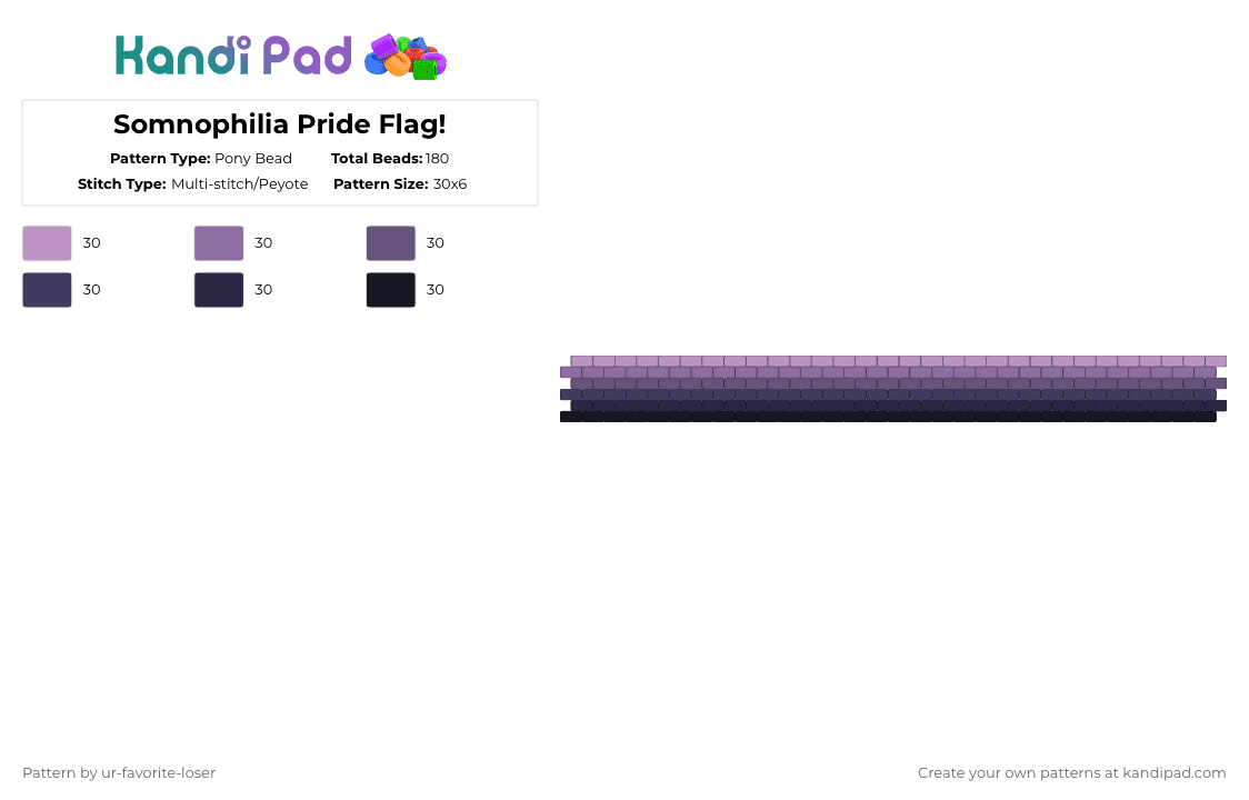 Somnophilia Pride Flag! - Pony Bead Pattern by ur-favorite-loser on Kandi Pad - pink,purple