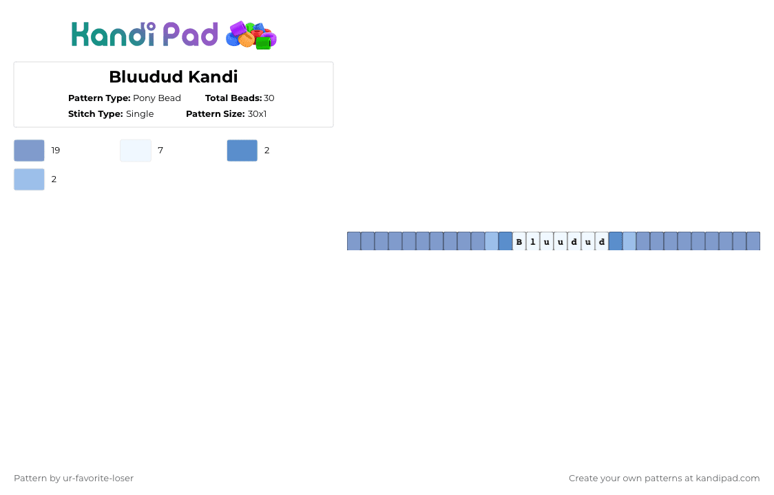Bluudud Kandi - Pony Bead Pattern by ur-favorite-loser on Kandi Pad - light blue