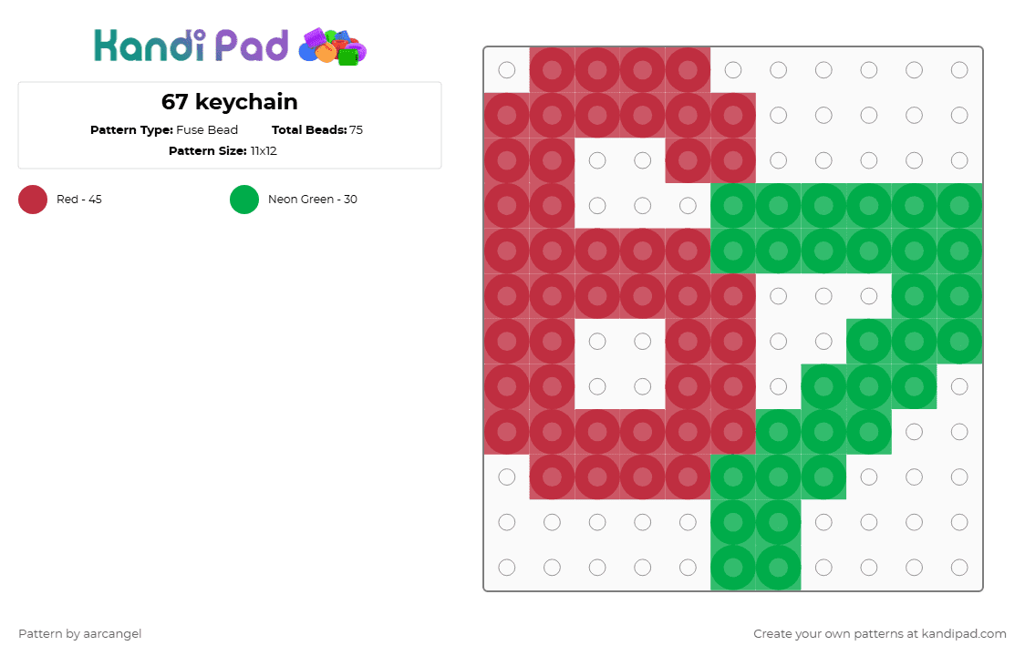 67 keychain Fuse Bead Pattern - Kandi Pad | Kandi Patterns, Fuse Bead ...