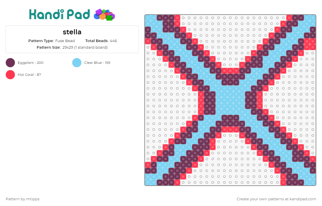 stella - Fuse Bead Pattern by mtipps on Kandi Pad - frank stella