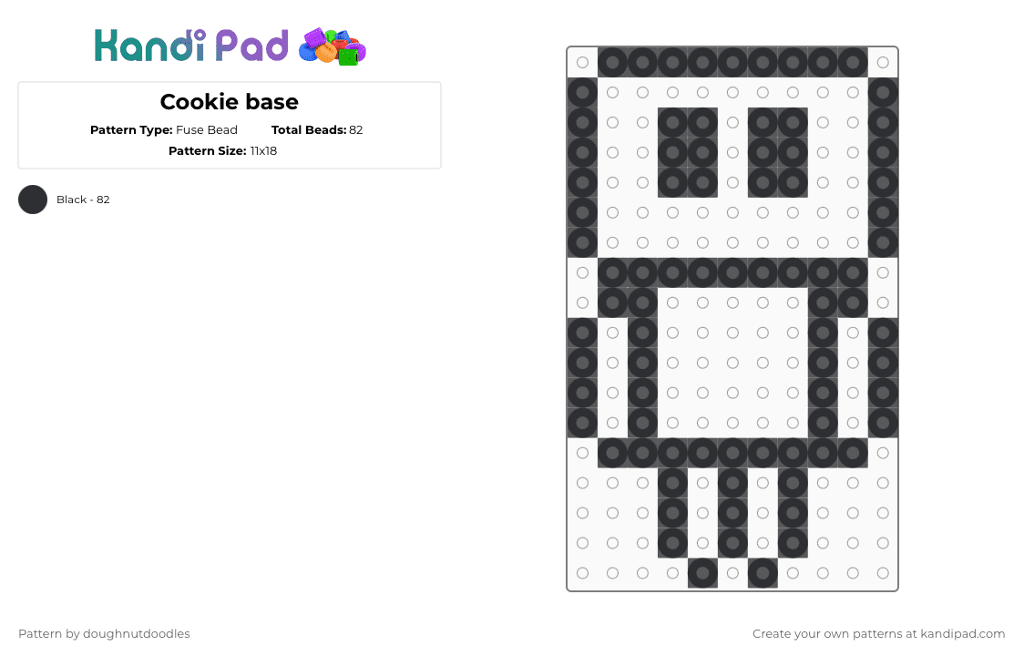 Cookie base - Fuse Bead Pattern by doughnutdoodles on Kandi Pad - black
