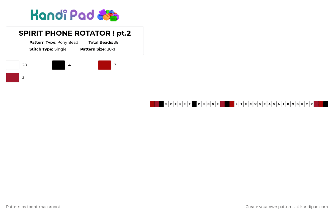SPIRIT PHONE ROTATOR ! pt.2 - Pony Bead Pattern by tooni_macarooni on Kandi Pad - white,lemon demon,neil ciciregia,music,album,rotator,spirit phone