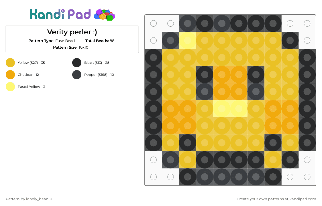 Verity perler :) - Fuse Bead Pattern by lonely_bean10 on Kandi Pad - yellow