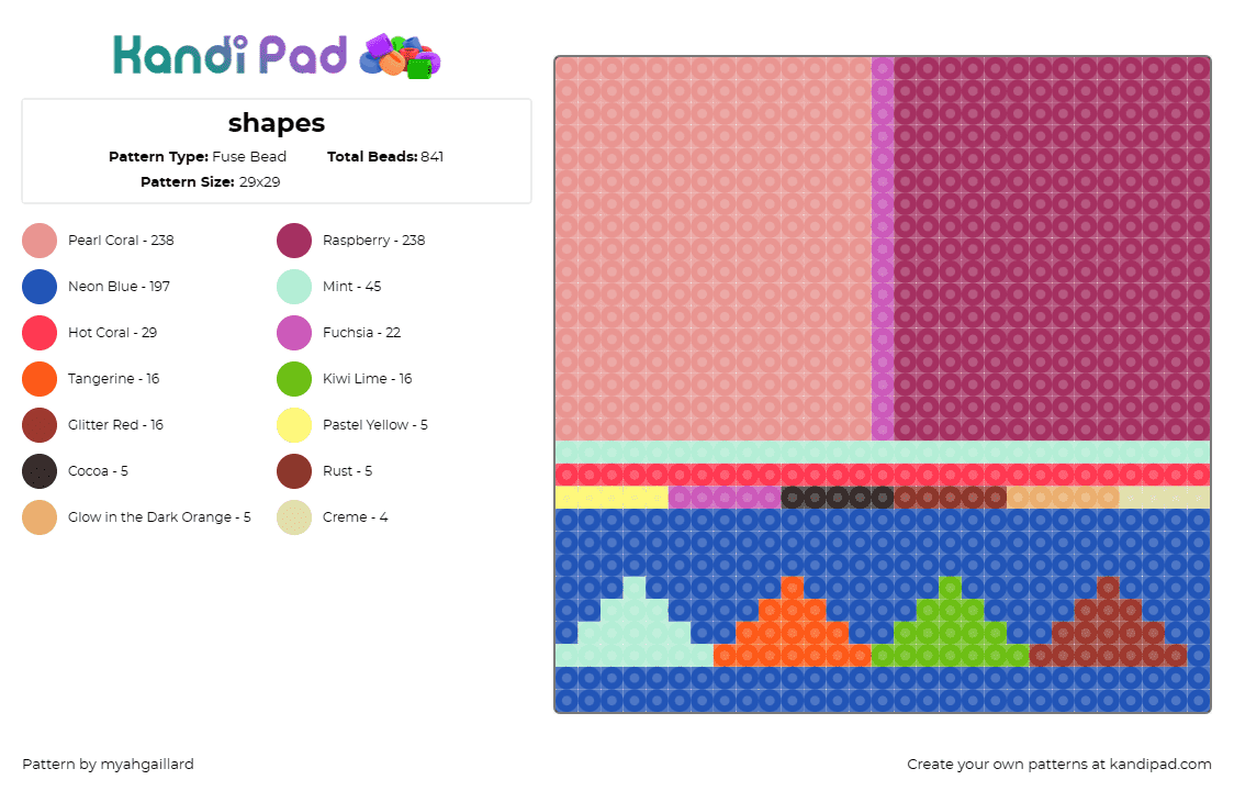 shapes - Fuse Bead Pattern by myahgaillard on Kandi Pad - frank stella,colorful