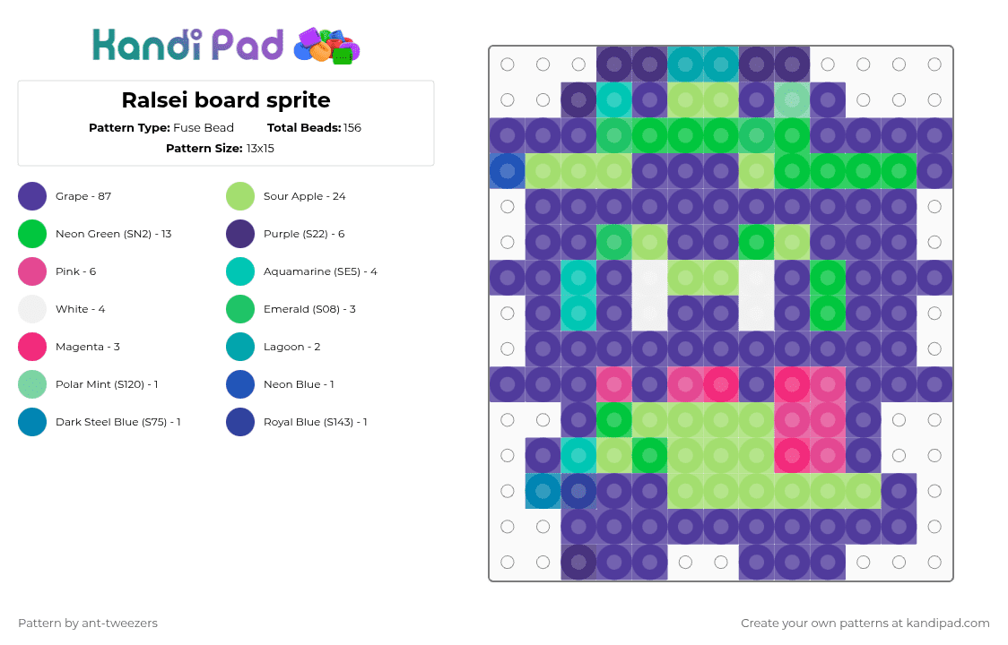 Ralsei board sprite - Fuse Bead Pattern by ant-tweezers on Kandi Pad - purple,green,deltarune,ralsei,ralsei deltarune,ralsei board sprite,ralsei 8bit,delta rune,undertale,hat ralsei