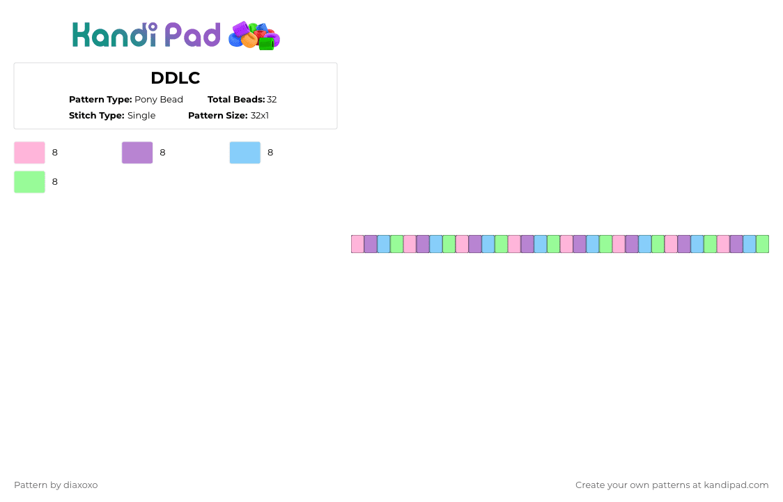 DDLC - Pony Bead Pattern by diaxoxo on Kandi Pad - pink,ddlc,dokidokiliteratureclub,sayori,natsuki,yuri,monika