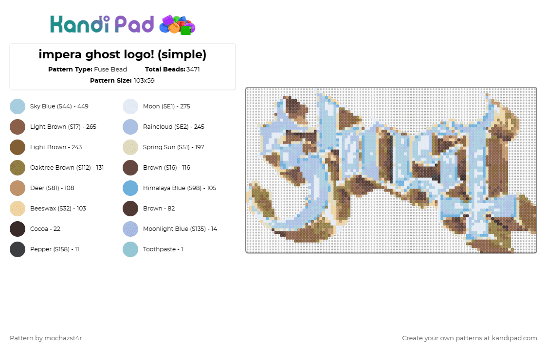 impera ghost logo! (simple) - Fuse Bead Pattern by mochazst4r on Kandi Pad - 