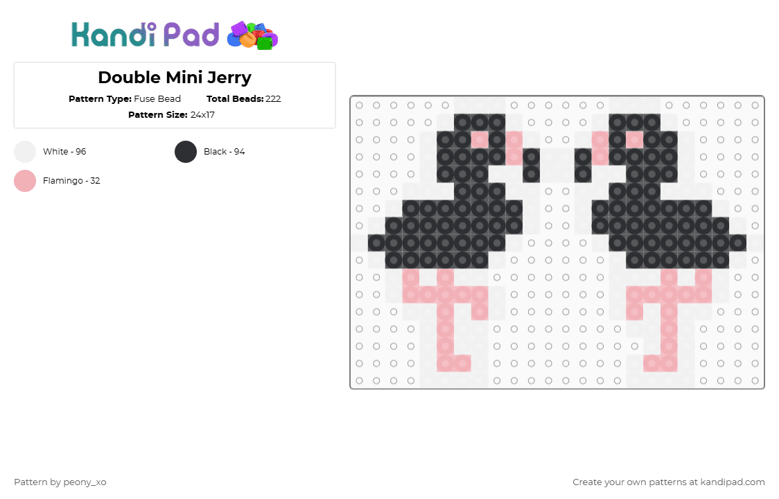 Double Mini Jerry - Fuse Bead Pattern by peony_xo on Kandi Pad - white