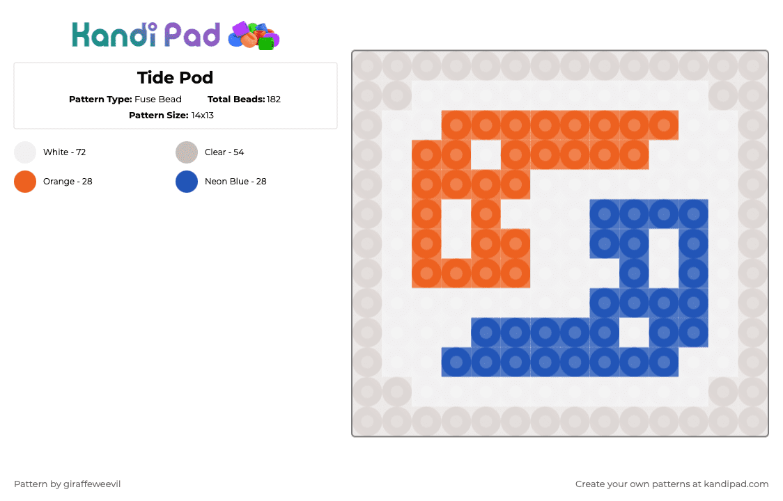 Tide Pod - Fuse Bead Pattern by giraffeweevil on Kandi Pad - beige,cotdviraltrends