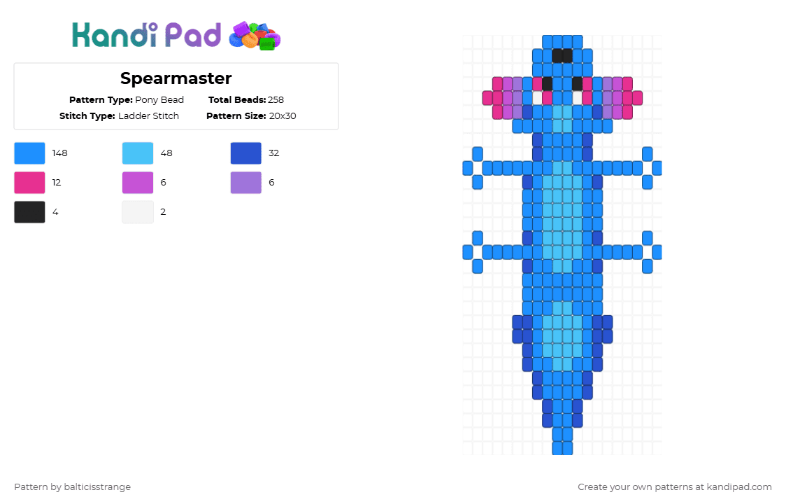 Rivulet - Pony Bead Pattern by balticisstrange on Kandi Pad - light blue,rain world,slugcat,character,video game,rivulet rain world