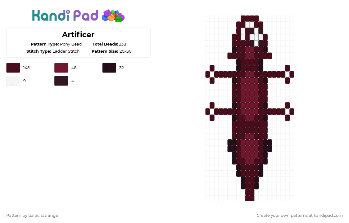 Artificer - Pony Bead Pattern by balticisstrange on Kandi Pad - brown,rain world,slugcat,slugcat rain world,artificer